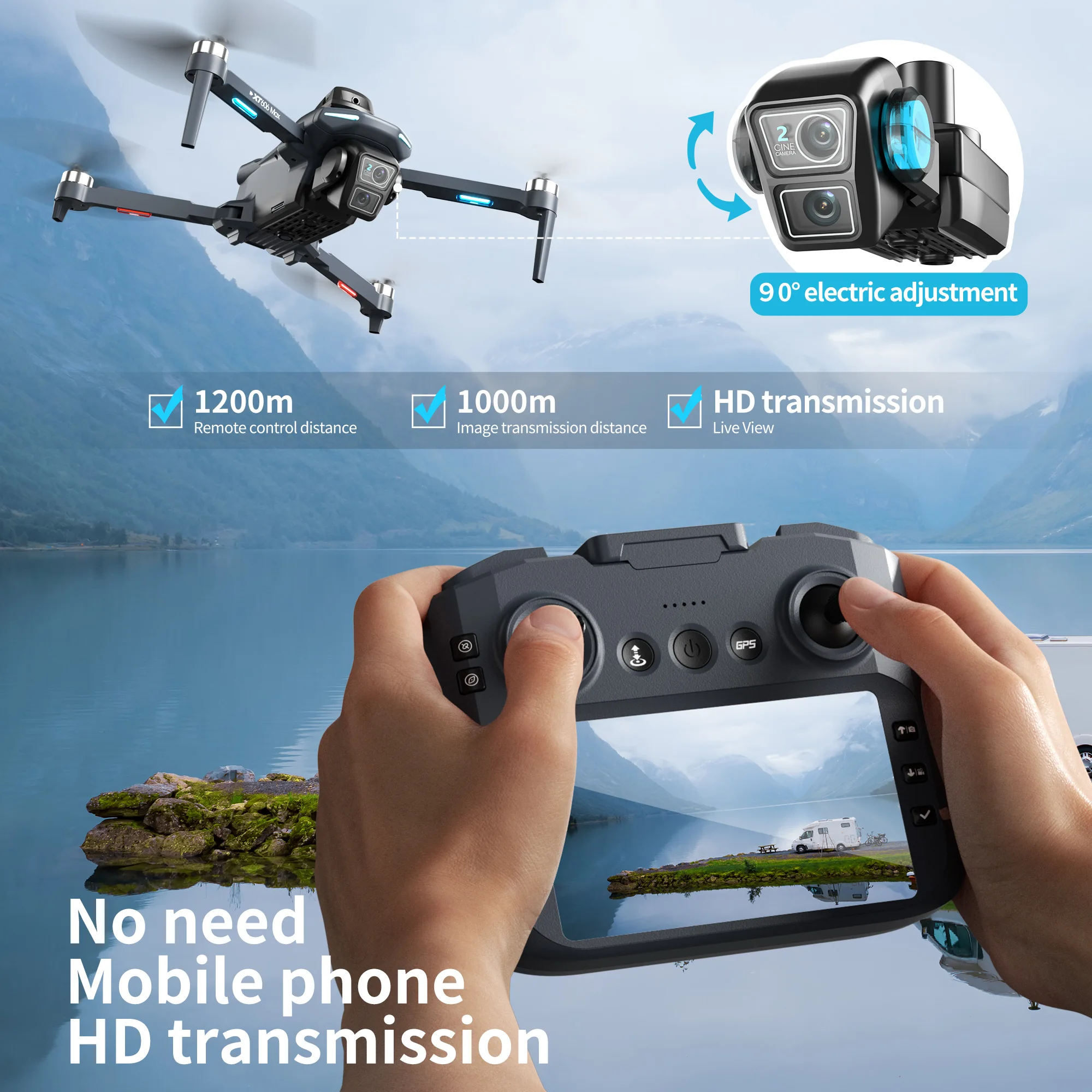 Originele XT606 MAX GPS Drone  - Drone Multispectral recensie en prijs